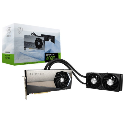 Відеокарта GeForce RTX 4090, MSI, SUPRIM LIQUID X, 24Gb GDDR6X, 384-bit, HDMI/3xDP, 2640/21000 MHz, 16-pin (RTX 4090 SUPRIM LIQUID X 24G)