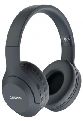 Навушники Canyon BTHS-3, Dark Grey, бездротові (Bluetooth), мікрофон, динаміки 40 мм, Type-C, 32 Ом, 112 дБ, акумулятор 300 mAh (CNS-CBTHS3DG)