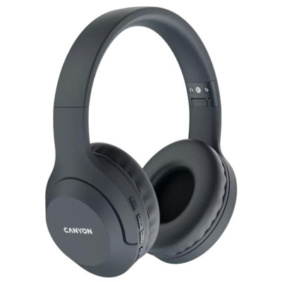 Навушники Canyon BTHS-3, Dark Grey, бездротові (Bluetooth), мікрофон, динаміки 40 мм, Type-C, 32 Ом, 112 дБ, акумулятор 300 mAh (CNS-CBTHS3DG)