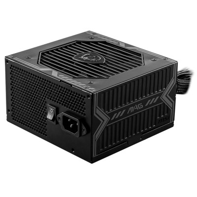 Блок живлення 550 Вт, MSI MAG A550BN, Black, 80+ Bronze, Active PFC, 12 см, 2xMolex / 5xSATA / 2x6+2-pin / 1x4+4-pin / 1x20+4-pin, захист: OCP/OVP/OPP/OTP/SCP