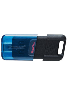 Флеш накопичувач USB 256Gb Kingston DataTraveler 80 M, Black/Blue, Type-C 3.2 Gen 1, до 200 МБ/с (DT80M/256GB)