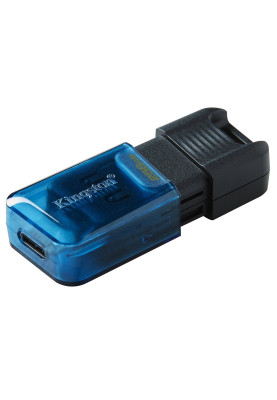 Флеш накопичувач USB 256Gb Kingston DataTraveler 80 M, Black/Blue, Type-C 3.2 Gen 1, до 200 МБ/с (DT80M/256GB)