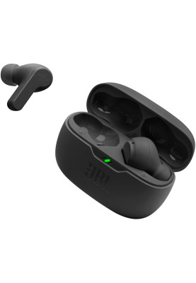 Навушники JBL Wave Beam, Black, Bluetooth, мікрофон, чохол з функцією зарядки, технологія "JBL Deep Bass Sound" (JBLWBEAMBLK)