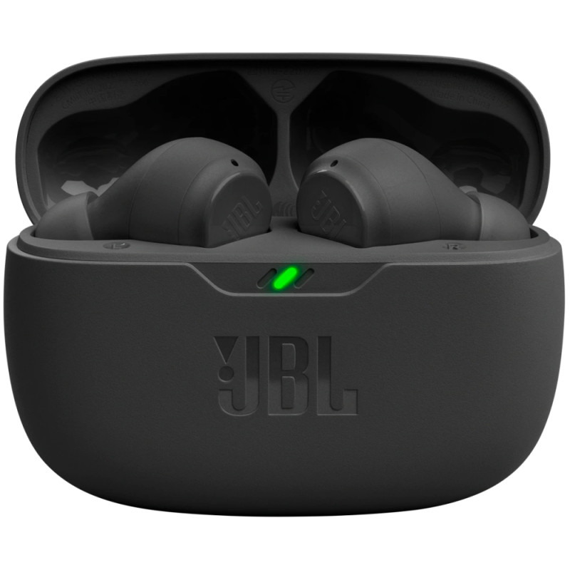 Навушники JBL Wave Beam, Black, Bluetooth, мікрофон, чохол з функцією зарядки, технологія "JBL Deep Bass Sound" (JBLWBEAMBLK)