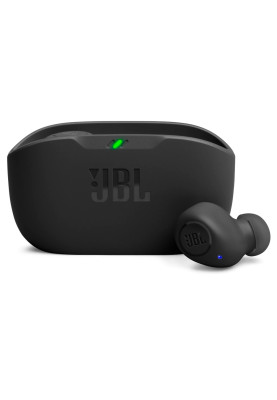 Навушники JBL Wave Buds, Black, Bluetooth, мікрофон, чохол з функцією зарядки, технологія "JBL Deep Bass Sound" (JBLWBUDSBLK)
