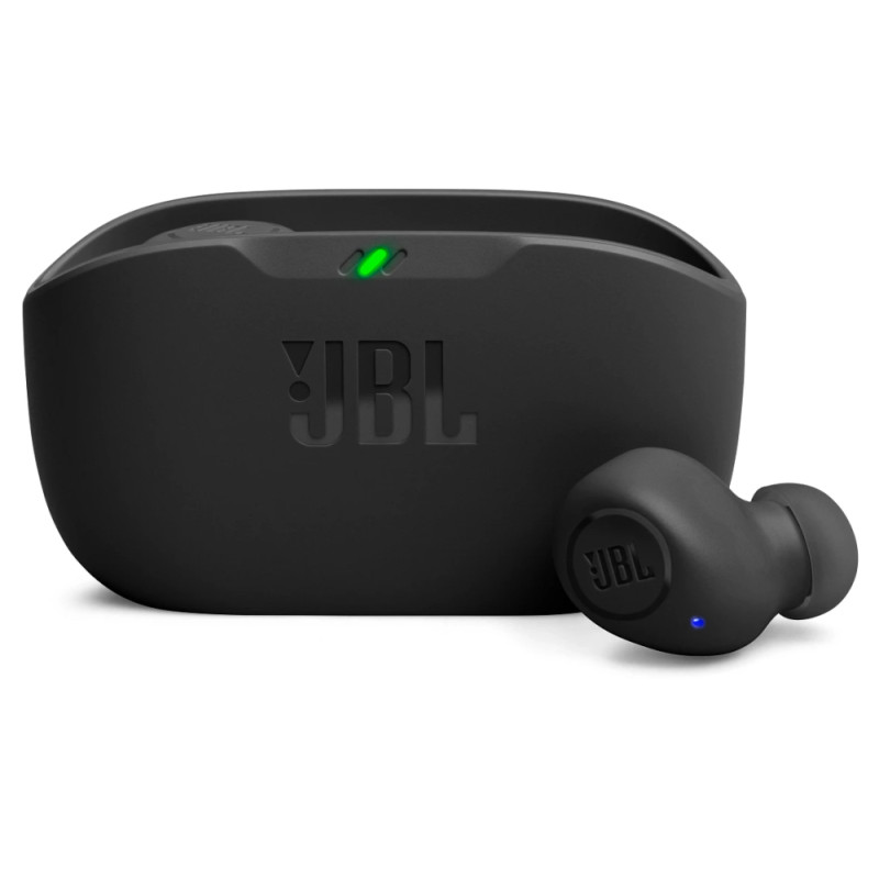 Навушники JBL Wave Buds, Black, Bluetooth, мікрофон, чохол з функцією зарядки, технологія "JBL Deep Bass Sound" (JBLWBUDSBLK)
