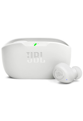 Навушники JBL Wave Buds, White, Bluetooth, мікрофон, чохол з функцією зарядки, технологія "JBL Deep Bass Sound" (JBLWBUDSWHT)