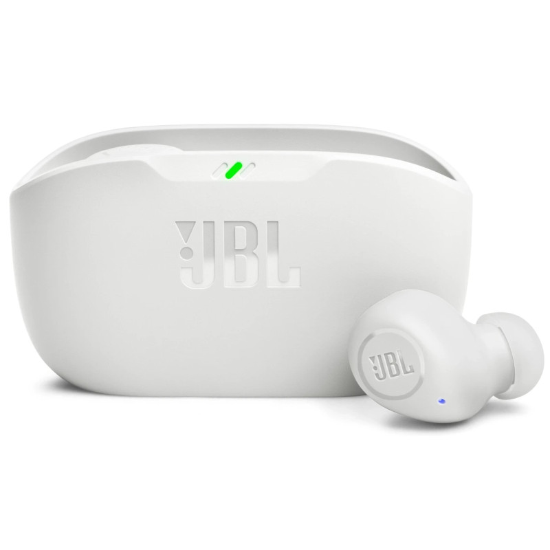 Навушники JBL Wave Buds, White, Bluetooth, мікрофон, чохол з функцією зарядки, технологія "JBL Deep Bass Sound" (JBLWBUDSWHT)
