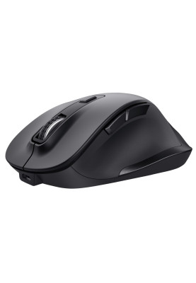 Миша бездротова Trust Fyda, Black, USB (2.4 GHz), оптична, 800 - 2400 dpi, 6 кнопок, ергономічний дизайн, вбудований акумулятор (24727)