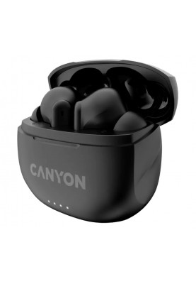 Навушники Canyon TWS-8, Black, бездротові (Bluetooth 5.3), мікрофон, динаміки 13 мм, зарядний бокс, стереозвук, функція "Handsfree", 40 / 470 mAh (CNS-TWS8B)