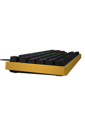 Клавіатура Hator Rockfall EVO TKL Kailh Optical, Yellow, USB, оптико-механічні (перемикачі Kailh Black), 87 кнопок, RGB підсвічування, металева пластина для міцності, 1.8 м (HTK-632)