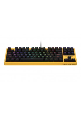 Клавіатура Hator Rockfall EVO TKL Kailh Optical, Yellow, USB, оптико-механічні (перемикачі Kailh Black), 87 кнопок, RGB підсвічування, металева пластина для міцності, 1.8 м (HTK-632)