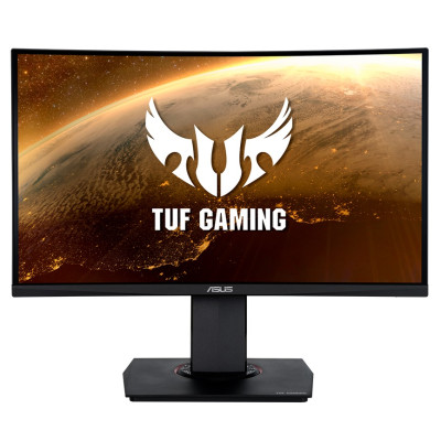 Монітор вигнутий 23.6" Asus TUF Gaming VG24VQR, Black, WLED, VA, 1920x1080 (16:9), 1 мс, 165 Гц, 350 кд/м², 3000:1, 1500R, HDR10, 178°/178°, 2xHDMI/DP, 2х2 Вт, VESA 100x100 мм, AMD FreeSync Premium
