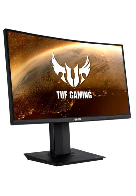 Монітор вигнутий 23.6" Asus TUF Gaming VG24VQR, Black, WLED, VA, 1920x1080 (16:9), 1 мс, 165 Гц, 350 кд/м², 3000:1, 1500R, HDR10, 178°/178°, 2xHDMI/DP, 2х2 Вт, VESA 100x100 мм, AMD FreeSync Premium
