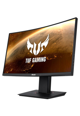 Монітор вигнутий 23.6" Asus TUF Gaming VG24VQR, Black, WLED, VA, 1920x1080 (16:9), 1 мс, 165 Гц, 350 кд/м², 3000:1, 1500R, HDR10, 178°/178°, 2xHDMI/DP, 2х2 Вт, VESA 100x100 мм, AMD FreeSync Premium