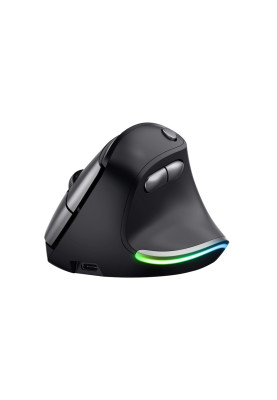 Миша бездротова Trust Bayo, Black, USB (2.4 GHz), оптична, 800 - 2400 dpi, RGB підсвічування, 6 кнопок, ергономічний дизайн, вбудований акумулятор (24731)