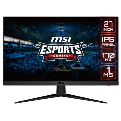 Монітор 27" MSI G2712, Black, WLED, IPS, 1920x1080 (16:9), 1 мс, 170 Гц, 250 кд/м², 1100:1, 178°/178°, 2xHDMI/DP, VESA 100x100 мм, 81.1% DCI-P3 / 101.91% sRGB, FreeSync Premium