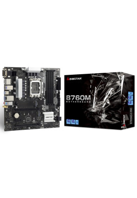 Материнська плата LGA1700, Biostar B760MZ-E PRO, B760, 4xDDR5, Int.Video(CPU), 4xSATA3, 2xM.2, 1xPCI-E 16x 4.0, 1xPCI-E 16x 3.0, 1xPCI-E 1x 3.0, ALC897, RTL8125B, 6xUSB3.2/6xUSB2.0, VGA/DVI-D/HDMI/DP, Micro ATX