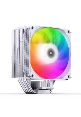 Кулер для процесора Jonsbo PISA A5, White, алюміній/мідь, 1x120 мм RGB, PWM, для Intel 115x/1200/1700, AMD AM4/AM5, до 265 Вт