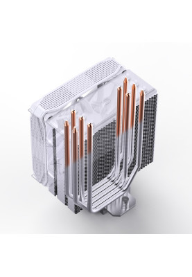Кулер для процесора Jonsbo PISA A5, White, алюміній/мідь, 1x120 мм RGB, PWM, для Intel 115x/1200/1700, AMD AM4/AM5, до 265 Вт