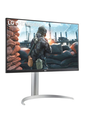 Монітор 27" LG 27UP650-W Black/Silver, WLED, IPS 3840x2160 60 Гц (16:9) 5мс, 1200:1, 400 кд/м², 178°/178°, 2xHDMI/DP, Vesa 100x100, AMD FreeSync