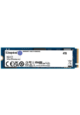 Твердотільний накопичувач M.2 4Tb, Kingston NV2, PCI-E 4.0 x4, 3D TLC, 3500/2800 MB/s (SNV2S/4000G)