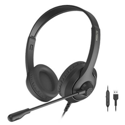 Навушники A4Tech Fstyler FH100U Stone Black, мікрофон, USB, накладні, кабель 2.0 м