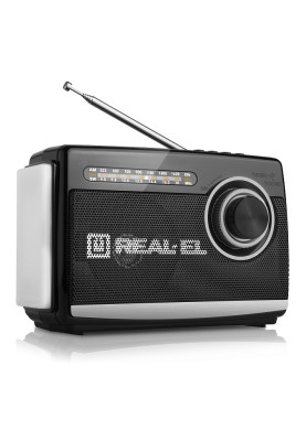 Радіоприймач 1.0 Real-El X-510 Black, 3 Вт, пластиковий корпус, FM/AM/SW, USB, SD/microSD, акумулятор, ліхтарик