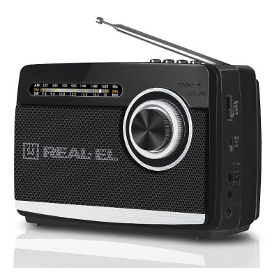 Радіоприймач 1.0 Real-El X-510 Black, 3 Вт, пластиковий корпус, FM/AM/SW, USB, SD/microSD, акумулятор, ліхтарик
