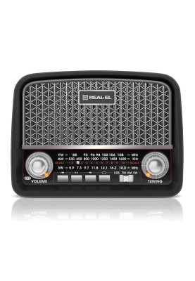 Радіоприймач 1.0 Real-El X-520 Black, 3 Вт, пластиковий корпус, FM/AM/SW, USB, SD/microSD, акумулятор