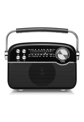 Радіоприймач 1.0 Real-El X-545 Black, 3 Вт, пластиковий корпус, FM/AM/SW, Bluetooth, USB, microSD, акумулятор