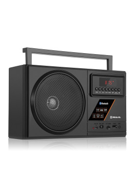 Радіоприймач 1.0 Real-El X-700 Black, 7 Вт, пластиковий корпус, FM/AM/SW, Bluetooth, USB, microSD, акумулятор