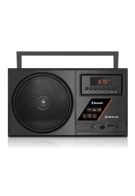 Радіоприймач 1.0 Real-El X-700 Black, 7 Вт, пластиковий корпус, FM/AM/SW, Bluetooth, USB, microSD, акумулятор