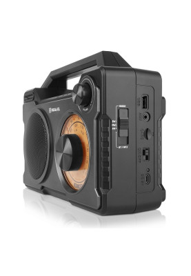 Радіоприймач 1.0 Real-El X-703 Black, 8 Вт, пластиковий корпус, FM/AM/SW, Bluetooth, USB, microSD, акумулятор