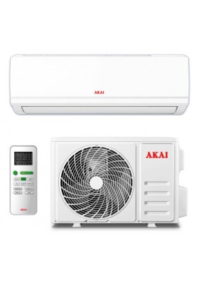 Кондиціонер Akai AK-AC9010-IN White, спліт-система, компресор інверторний, площа приміщення до 30 кв.м, автоматичний, осушення, вентиляція, обігрів, охолодження, фреон R410A