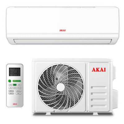 Кондиціонер Akai AK-AC9010-IN White, спліт-система, компресор інверторний, площа приміщення до 30 кв.м, автоматичний, осушення, вентиляція, обігрів, охолодження, фреон R410A