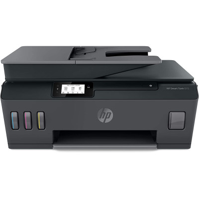 БФП струменевий кольоровий A4 HP Smart Tank 615, Black, WiFi / Bluetooth, 1200x4800 dpi, факс, до 11/5 стор/хв, монохромний сенсорний екран 5.59 см, USB, вбудоване СБПЧ, чорнило HP GT52/GT53 (Y0F71A)