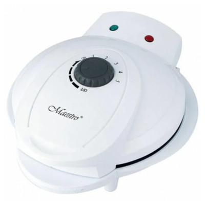 Вафельниця Maestro MR-715, White, 1000W, антипригарне покриття, світловий індикатор роботи, механічне керування