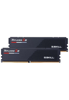 Пам'ять 16Gb x 2 (32Gb Kit) DDR5, 6000 MHz, G.Skill Ripjaws S5, Black, 30-40-40-96, 1.35V, з радіатором (F5-6000J3040F16GX2-RS5K)