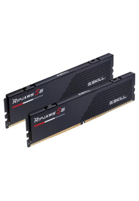 Пам'ять 16Gb x 2 (32Gb Kit) DDR5, 6000 MHz, G.Skill Ripjaws S5, Black, 30-40-40-96, 1.35V, з радіатором (F5-6000J3040F16GX2-RS5K)