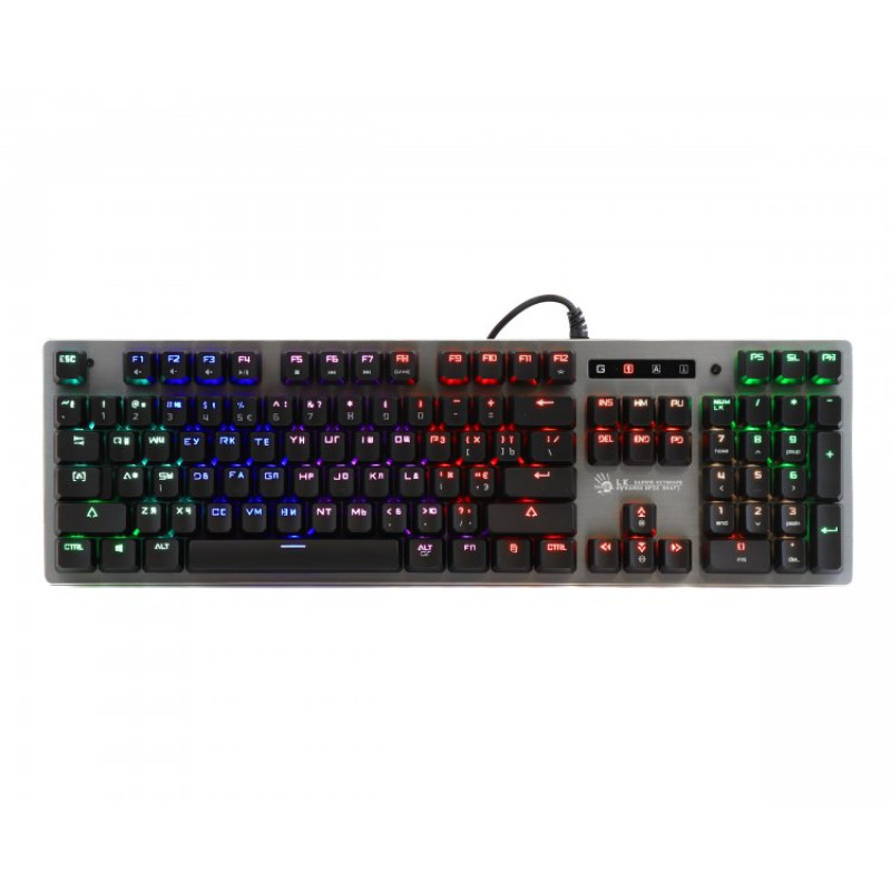 Клавіатура A4Tech Bloody B760, USB Grey ігрова, LK-Green switches, механічна, LED-підсвічування