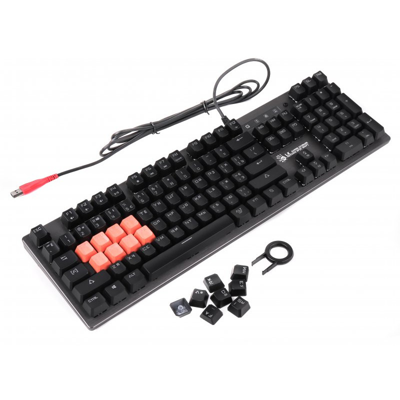 Клавіатура A4Tech Bloody B760, USB Grey ігрова, LK-Green switches, механічна, LED-підсвічування