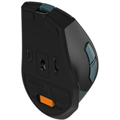 Миша A4Tech Fstyler FB35CS, Midnight Green, USB, бездротова безшумна, оптична, BT+RF (Combo), 1200/1600/2000/2400 dpi, 125 Hz, 6 кнопок, вбудований Li акумулятор