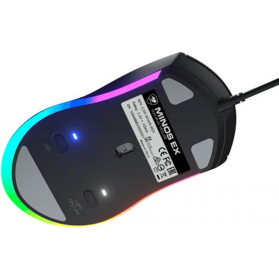 Миша Cougar Minos EX Black, USB, ігрова, 6400 dpi, 3-зонне RGB підсвічування
