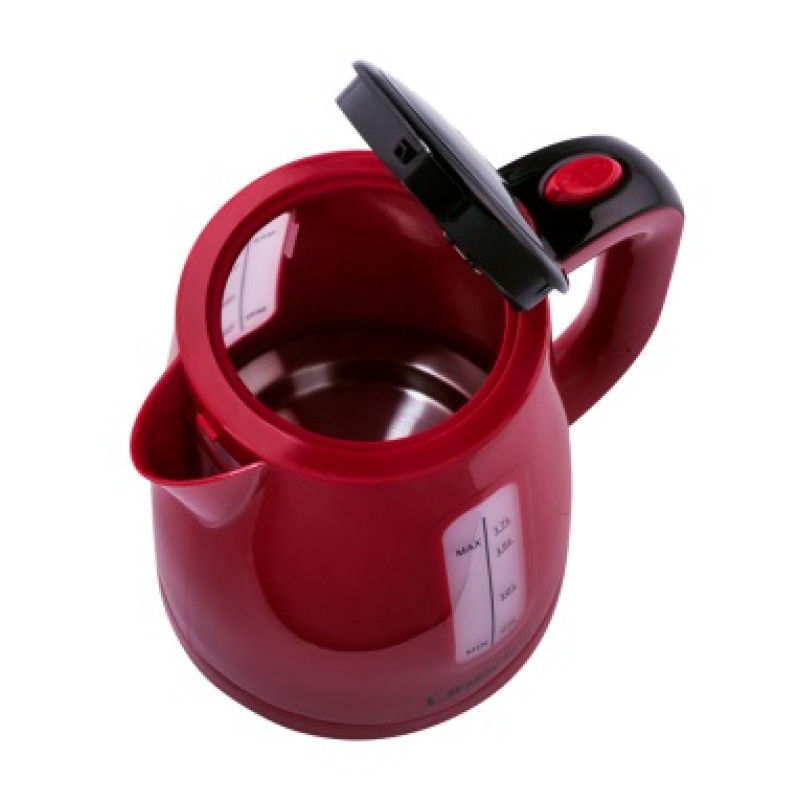 Електрочайник Liberton LEK-6818, Red/Black, 2000W, 1.7л, дисковий, пластик, автовідключення, шкала рівня води p 2-х сторін, індикатор роботи, фільтр від накипу, LED-підсвічування