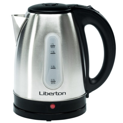 Електрочайник Liberton LEK-6819, Steel, 2000W, 1.7л, нержавіюча сталь, дисковий, автовідключення, шкала рівня води внутрішня, LED-індикатор включення, захист від включення без води