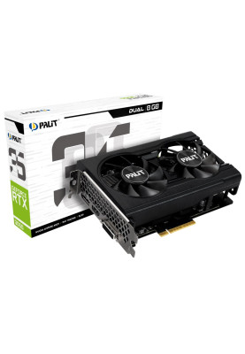 Відеокарта GeForce RTX 3050, Palit, Dual, 8Gb GDDR6, 128-bit, HDMI/3xDP, 1777/14000 MHz, 6-pin (NE63050018P1-1070D)