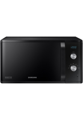 Мікрохвильова піч Samsung MS23K3614AK/UA, Black, 800W, 23л, соло, 6 рівнів потужності, керування механічне, годинник, розморожування, LED дисплей, поворотний стіл 28,8мм