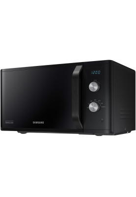 Мікрохвильова піч Samsung MS23K3614AK/UA, Black, 800W, 23л, соло, 6 рівнів потужності, керування механічне, годинник, розморожування, LED дисплей, поворотний стіл 28,8мм
