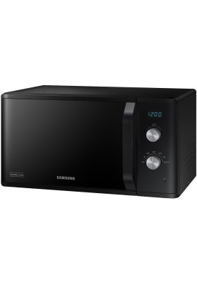 Мікрохвильова піч Samsung MS23K3614AK/UA, Black, 800W, 23л, соло, 6 рівнів потужності, керування механічне, годинник, розморожування, LED дисплей, поворотний стіл 28,8мм